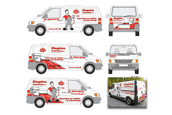 Bil reklame til Slagelse Tagmaling