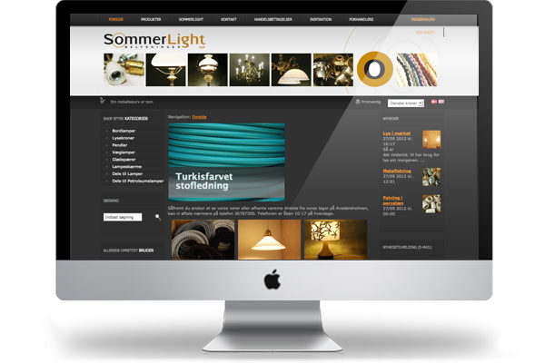 Hostedshop webshop design til Sommerlight.dk