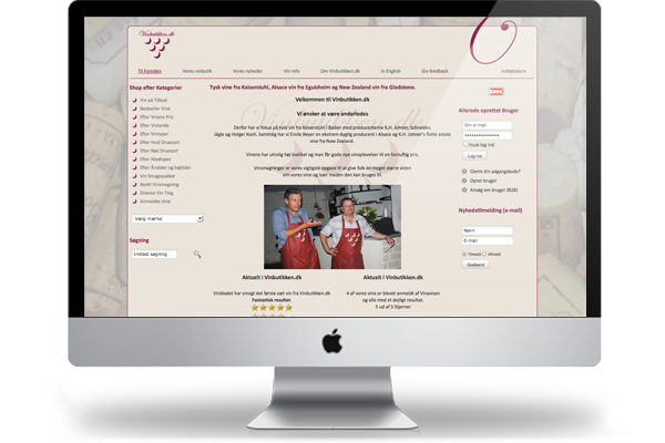 Hostedshop webshop design til vinbutikken.dk