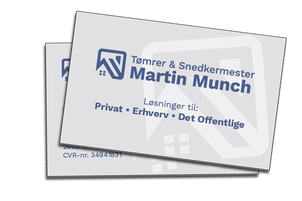 Visitkort til Tømrermester Martin Munch